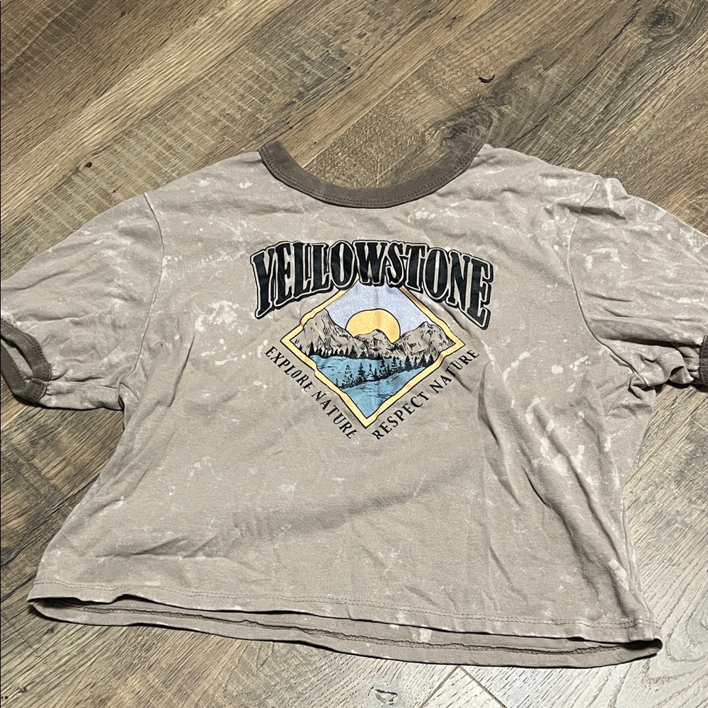 Mighty Fine Brown Yellowstone Crop Top